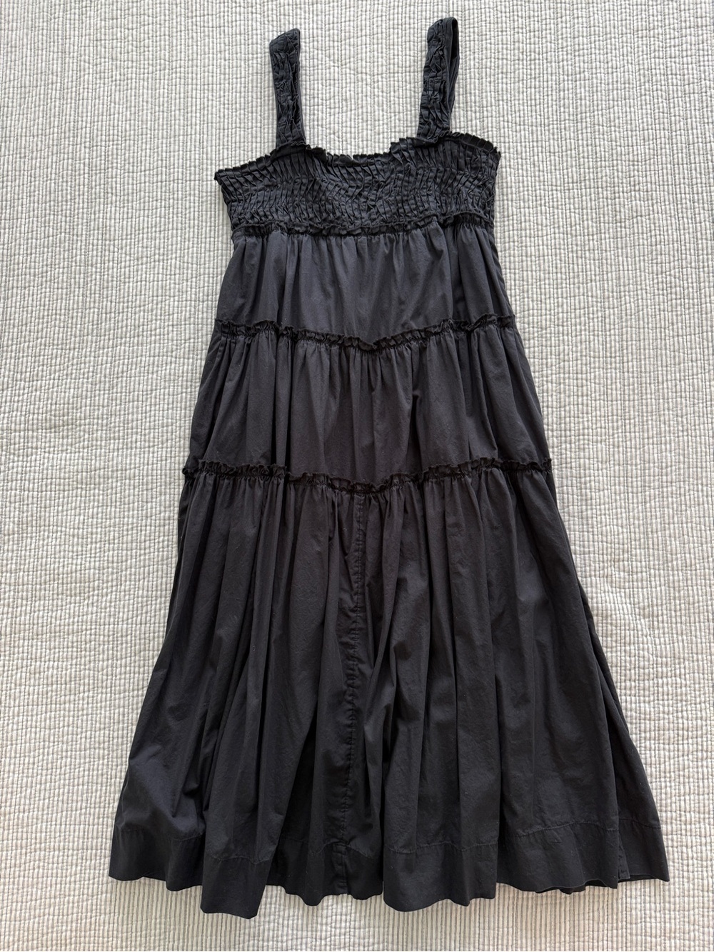 Maeve Black Tiered Smocked Sundress